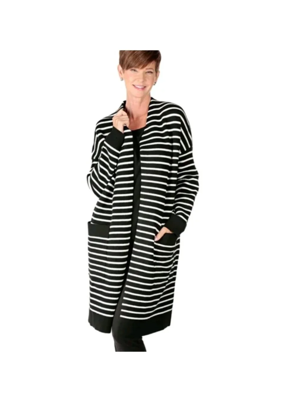 Coatigan - Nina Leonard Long Sleeve Oversized Coatigan  Large Pockets